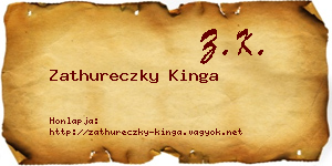Zathureczky Kinga névjegykártya